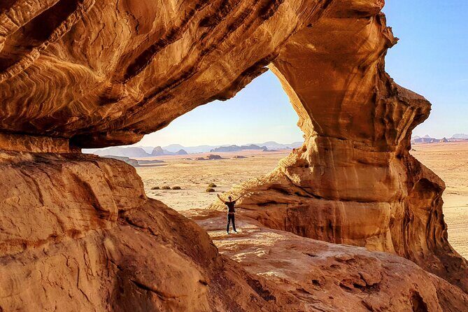 Best of Wadi Rum | Full day jeep tour + overnight in bedouin camp | Pack all-in - Entering Wadi Rum Protected Area from the first jeep stop