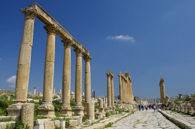 From Amman :Private full day tour to Jerash ,Ajoune and Um Qais - Umm Qais: West Theatre acoustics and the view toward Tiberias/Sea of Galilee