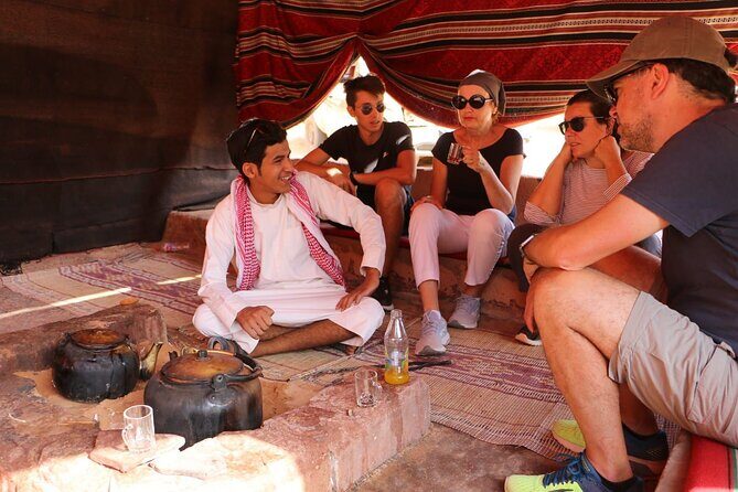 Half day Jeep Tour in Wadi Rum incl. water and Bedouin tea - Abu Khasaba Canyon walk: narrow passages and optional sandboarding