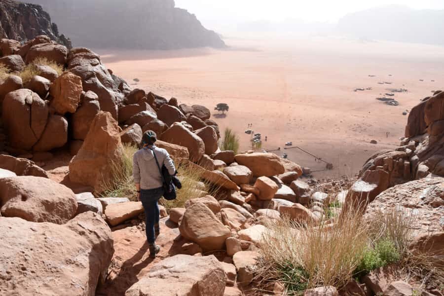 Wadi Rum: Guided Jeep Tour With Overnight Stay and Meals - Entering Wadi Rum the right way from Wadi Rum Rest House